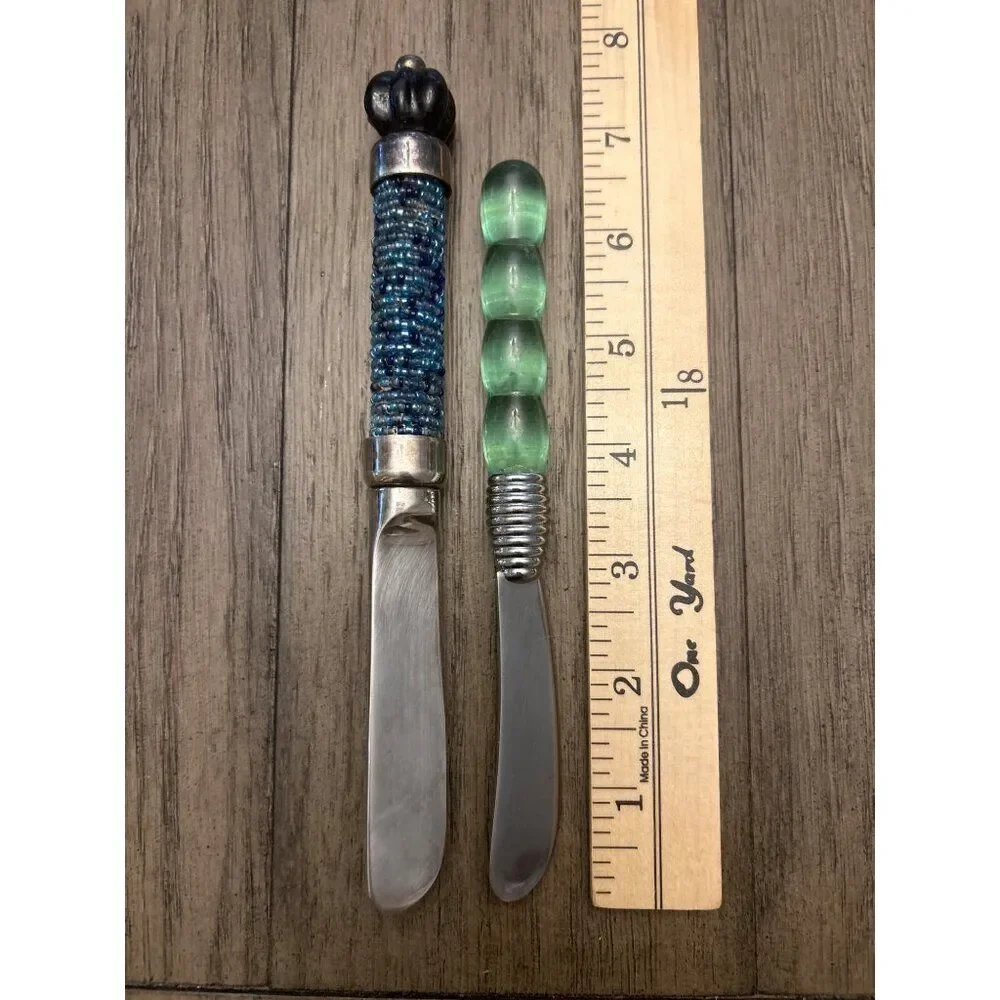 Set Of 7 Handcrafted Decorative Cheese Spreaders With Unique Handles